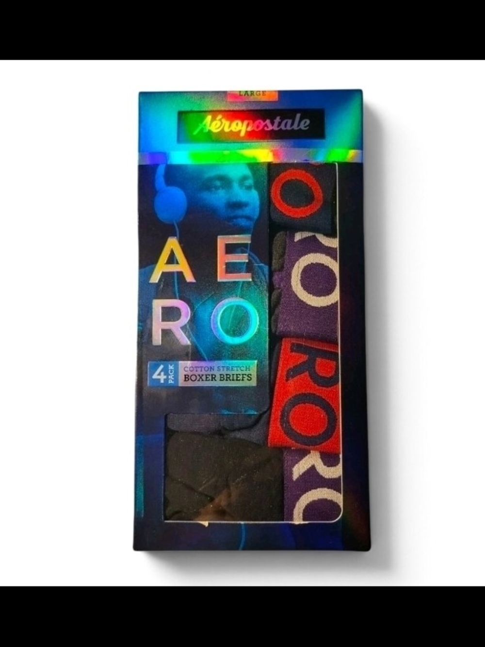 Aeropostale Men's 4 Pack Cotton Stretch Boxer Briefs Size Large 36"-38" MSRP$45